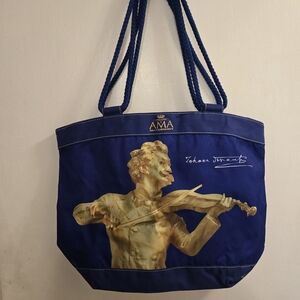 AMA Waterways Collectibles Blue Tote Bag with Golden Violinist Print